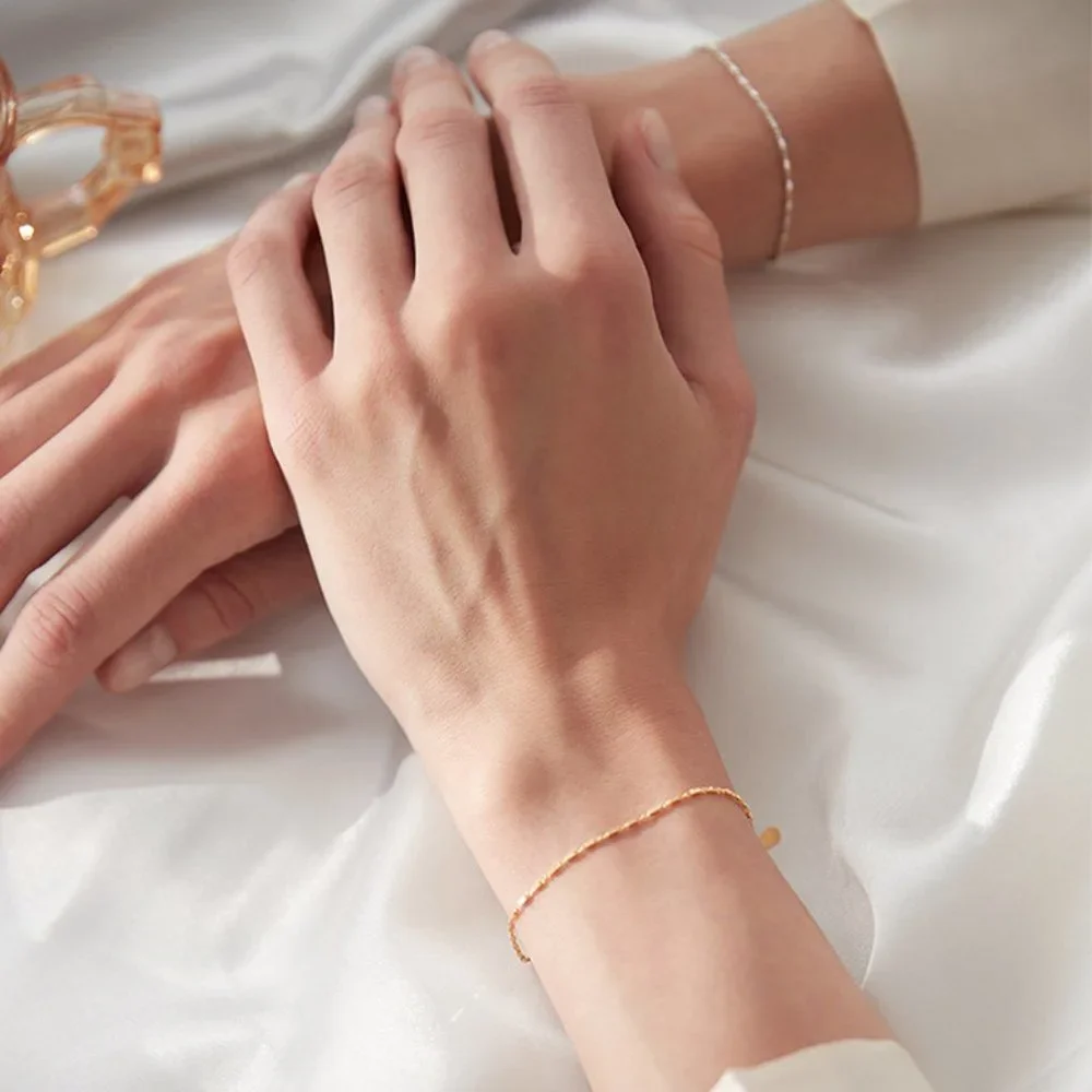 #NEW 925 Sterling Silver Chain Bracelet A